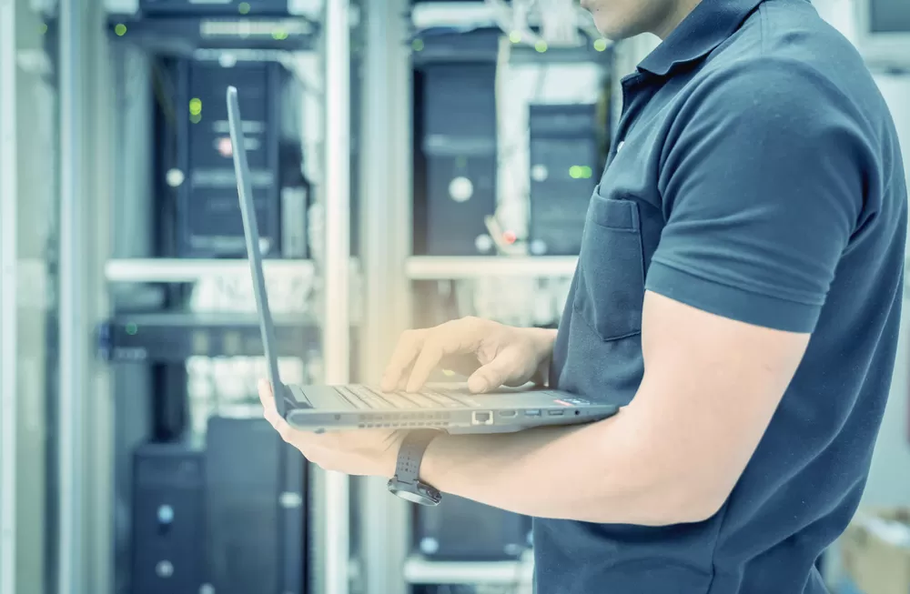 IT Support person working on a computer