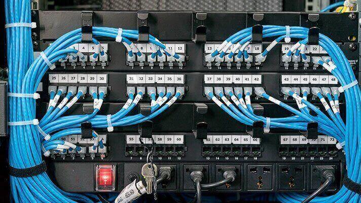 Labeled network cabinet setup for Tempe business